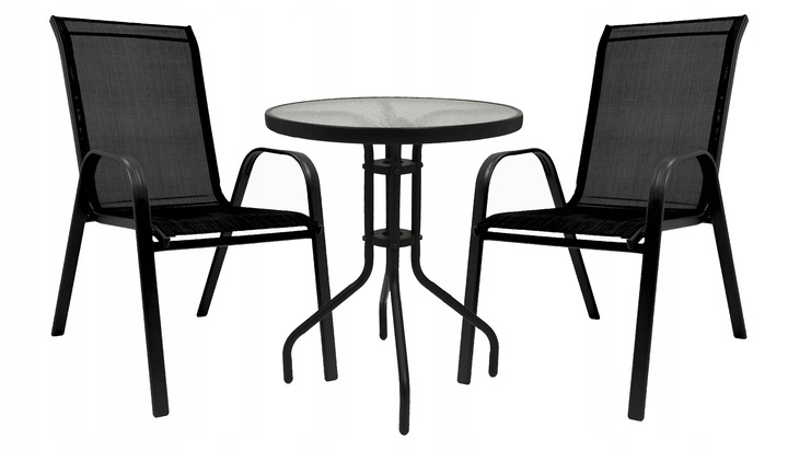 MEBLE OGRODOWE KOMPLET STÓŁ KRZESŁA MEBLE NA BALKON TARAS BERGAMO 60