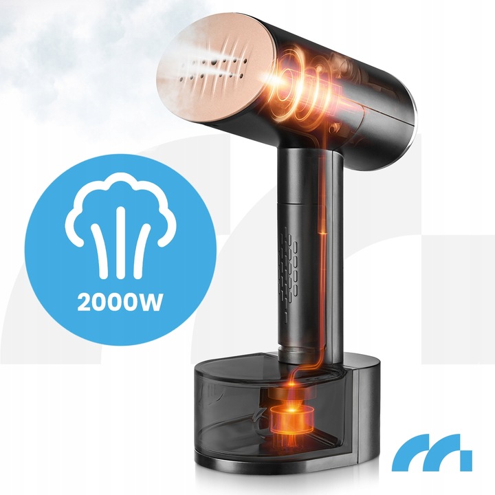 PAROWNICA DO UBRAŃ ŻELAZKO PAROWE STEAMER ZESTAW KLIPS ETUI 2000W