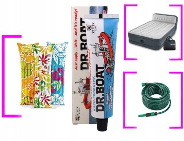 Klej do naprawy BASENU JACUZZII SUP 2w1 NA SUCHO NA MOKRO z lata i bez