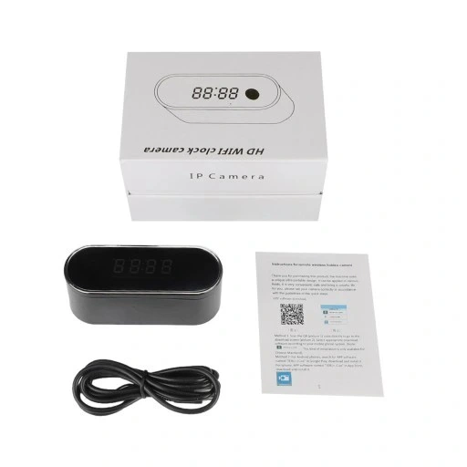 BUDZIK ZEGAR Z MINI KAMERA SZPIEGOWSKA UKRYTA WiFi