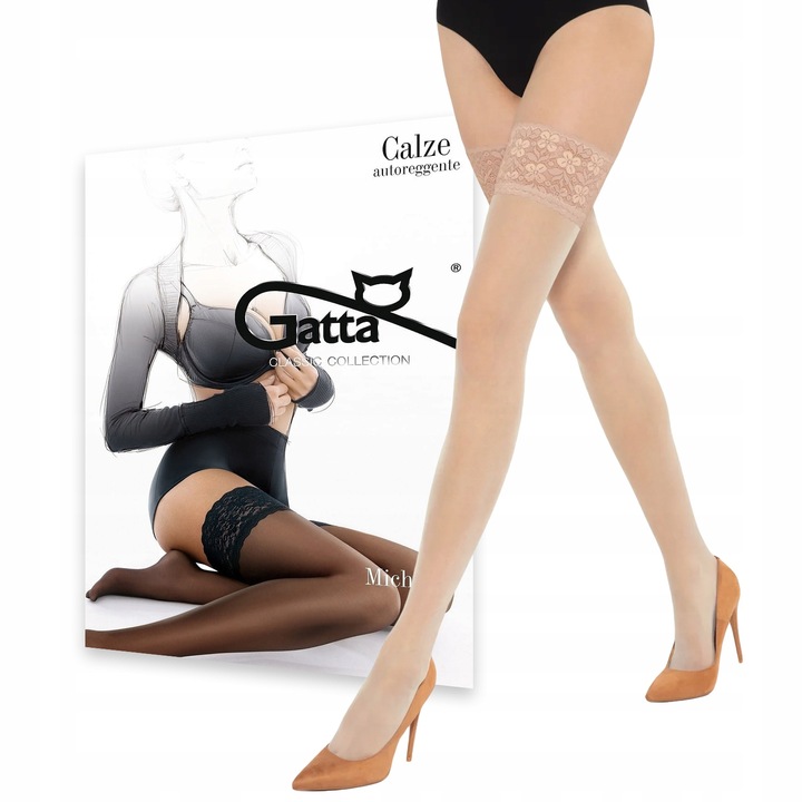 GATTA MICHELLE samonośne pończochy natural - 1/2