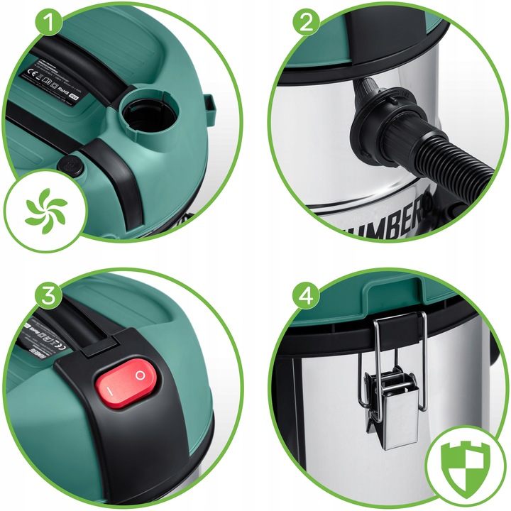 Odkurzacz przemysłowy bezworkowy do pyłu gruzu na sucho mokro