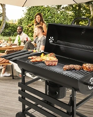 GRILL WĘGLOWY OGRODOWY 2 RUSZTY CHROMOWANE 2 PÓŁKI POPIELNIK TERMOMETR STAL