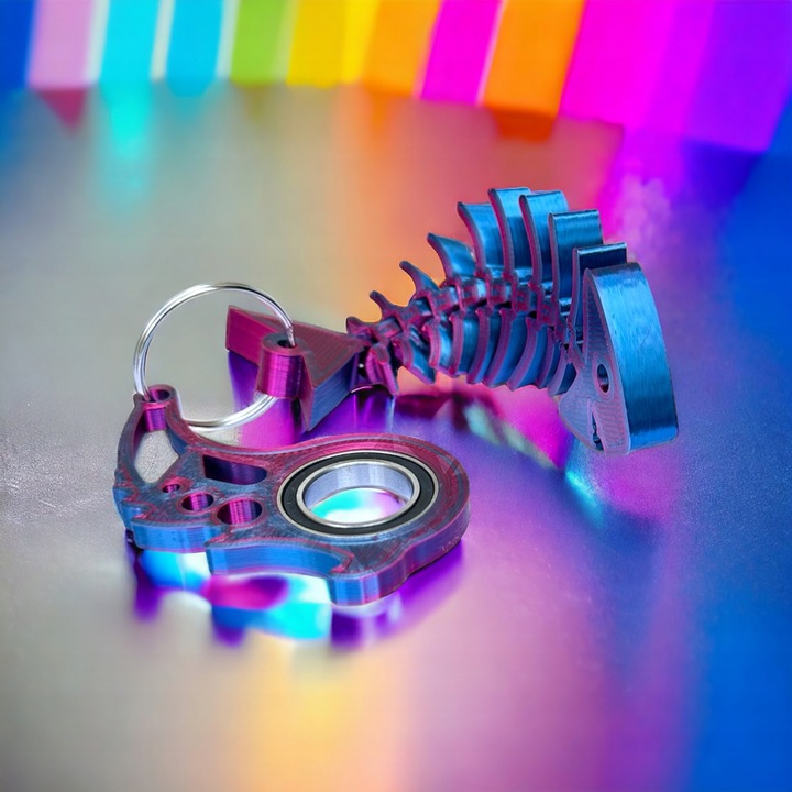 KEYSPINNER Keyrambit Flexi Ryba ZESTAW Brelok BRELOCZEK do kluczy Midnight