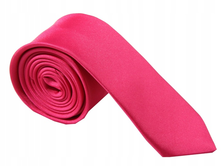 KRAWAT GŁADKI ŻAKARD FUKSJA