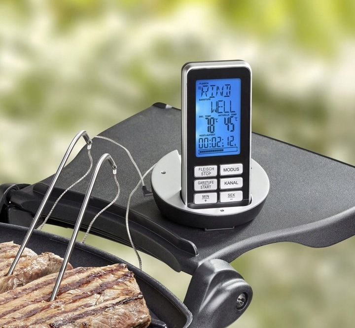 BEZPRZEWODOWY TERMOMETR DO GRILLA WĘDZARNI DOMOWY DO MIĘSA STEKÓW 2x