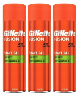 Gillette Fusion 5 Sensitive Żel Do Golenia 200 ml x3