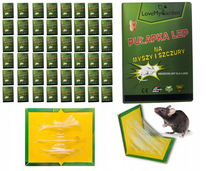 Zestaw 100 Lep na Myszy Szczury Myszołapka Mocna Łapka Silny Klej