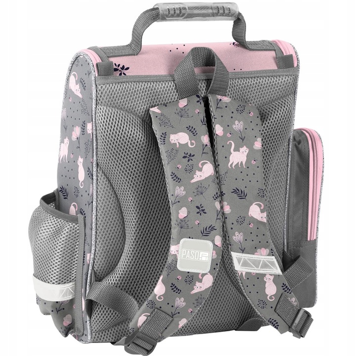 TORNISTER SZKOLNY PLECAK DLA DZIEWCZYNKI DO 1 KLASY KOT KOTEK 5 ELEMENTÓW