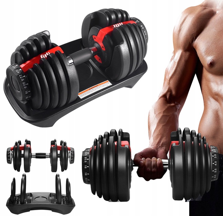 HANTLE REGULOWANE ŻELIWNE HANTEL 2,5-24KG + STOJAK szybka płynna