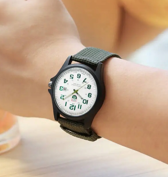 ZEGAREK MĘSKI ZIELONY PASEK PARCIANY Army SOKI Wojskowy