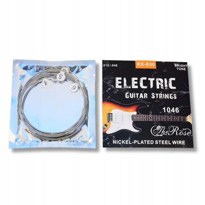 PROFESJONALNE STRUNY DO GITARY ELEKTRYCZNEJ NIKLOWANE THE ROSE RX-E50