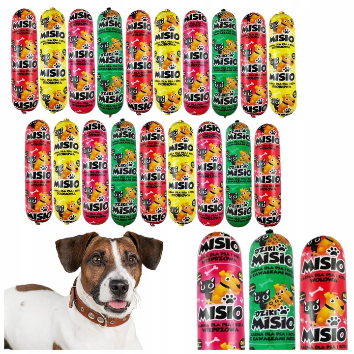 Karma dla Psa Psów Baton Mięsny MISIO 83% Mięsa 19x1KG Uniwersalna Mokra