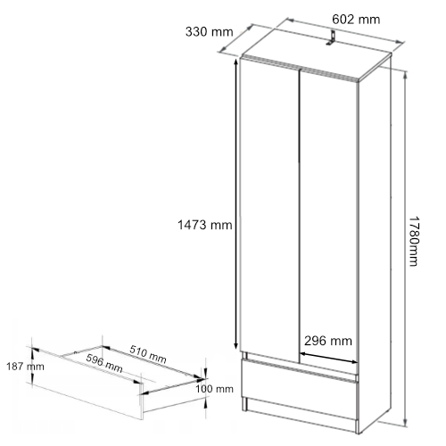 Szafa regał biurowy książki 60cm 2d 1sz sonoma B-4