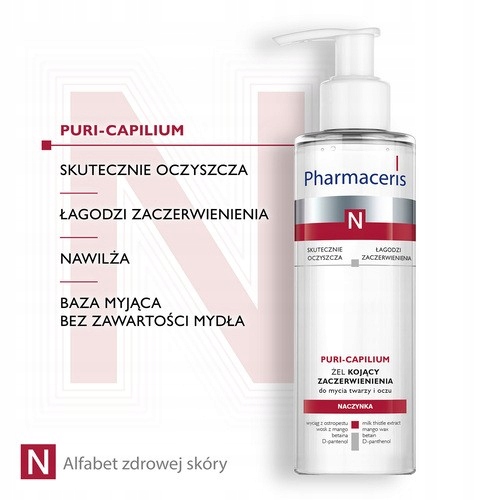 Pharmaceris N Puri-Capilium, żel na zaczerwienienia twarzy i oczu, 190 ml