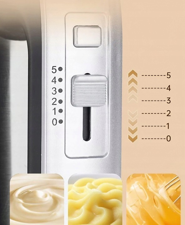 MIKSER RĘCZNY ROBOT KUCHENNY TODOMI TURBO PODKŁADKA TRZEPACZKI HAKI 5 BIEGI