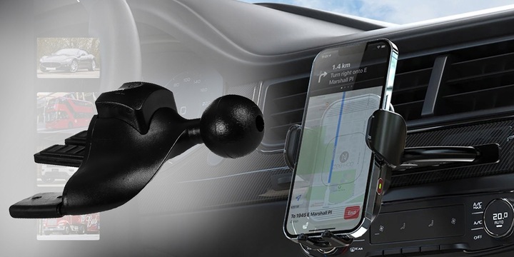 UCHWYT DO KRATKI NAWIEWU DO SLOTU CD NA TELEFON SMARTFON DO AUTA WEBSKI