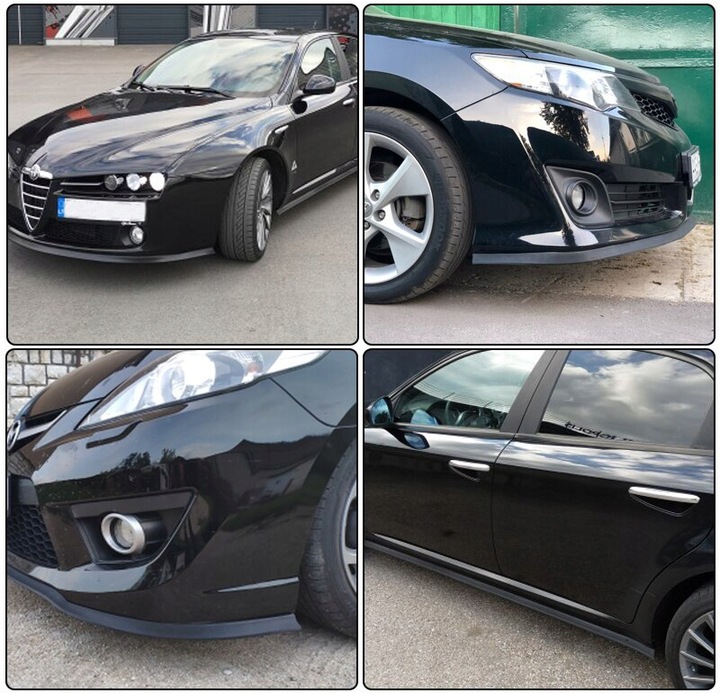 UNIWERSALNA dokładka zderzaka przedniego spoiler GUMOWA 2,5m SPOJLER OSŁONA