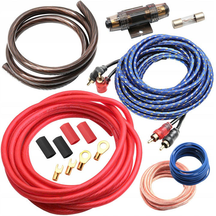 Zestaw kabli do wzmacniacza samochodowego 2000W 4GA