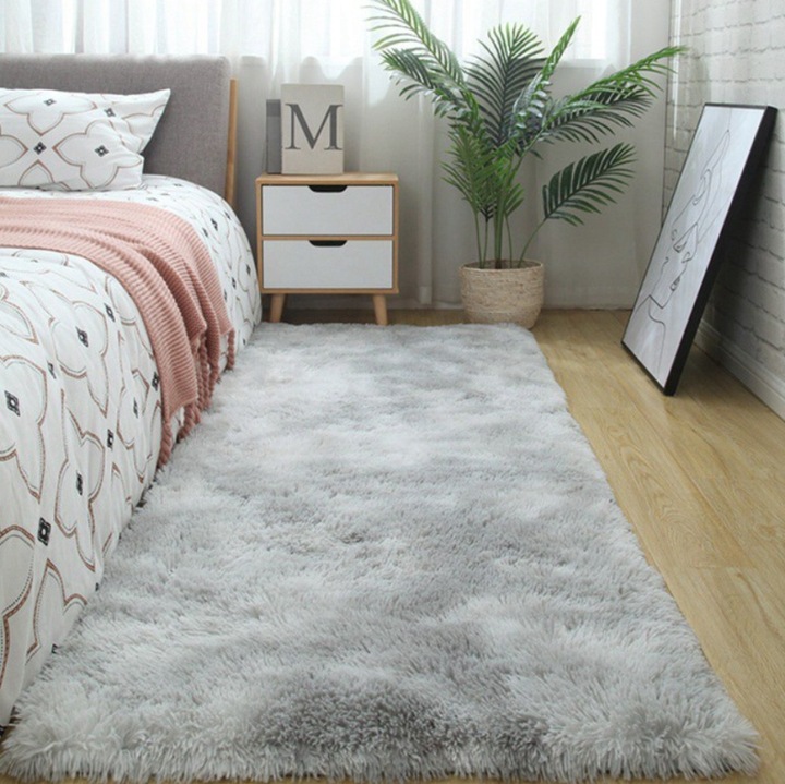DYWAN MIĘCIUTKI PLUSZ SHAGGY RABBIT PLUSZOWY JASNY SZARY 160X220 CM MIĘKKI