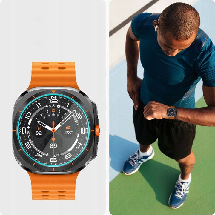 2x SZKŁO Hartowane SPIGEN EZ + Aplikator do Samsung Galaxy Watch Ultra 47mm