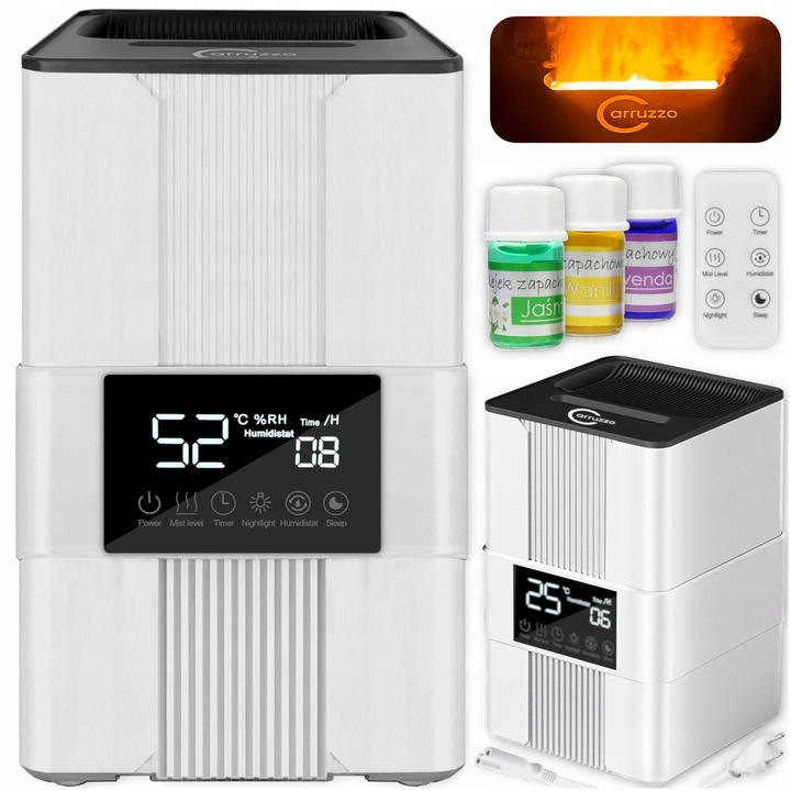 Nawilżacz powietrza AUTOMATYCZNY AROMATERAPIA 5w1 LCD +3 OLEJKI FILTR PILOT