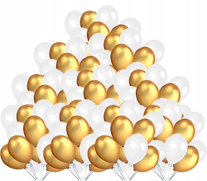 Zestaw Balonów Komunijnych Balony Białe Złote Komunia Chrzest Ślub