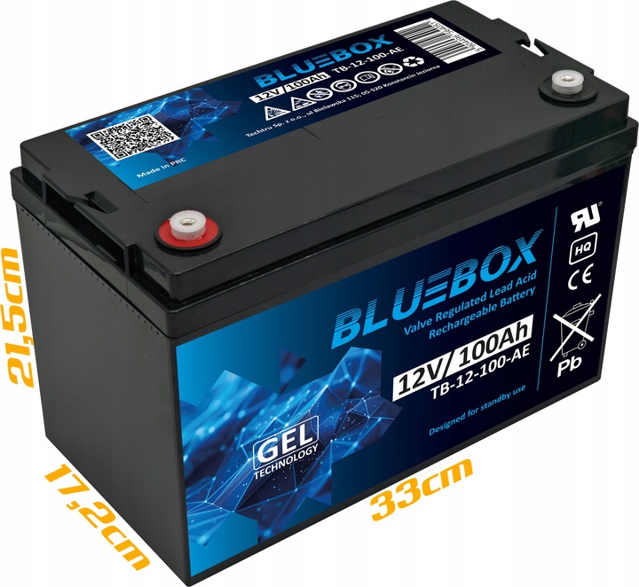 Akumulator żelowy BLUEBOX bezobsługowy UPS 12 Volt 12V 100Ah UPS