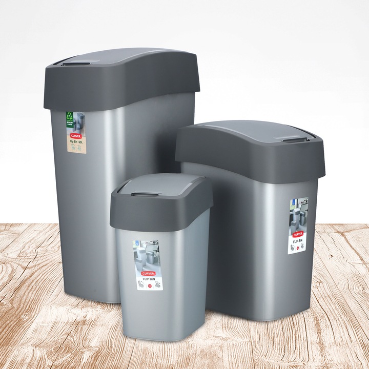 CURVER KOSZ NA ŚMIECI POJEMNIK 50 L GRAFITOWY