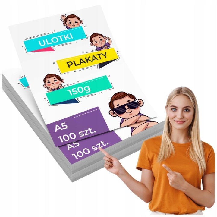 ULOTKI A5 DWUSTRONNE 150g FULL KOLOR 100sztuk TWÓJ WZÓR