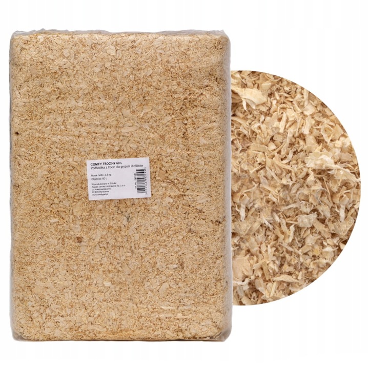 Trociny ściółka dla chomika gryzoni 60l Comfy