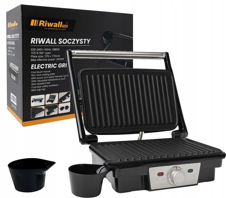 Grill elektryczny opiekacz Riwall Soczysty panini 1800W