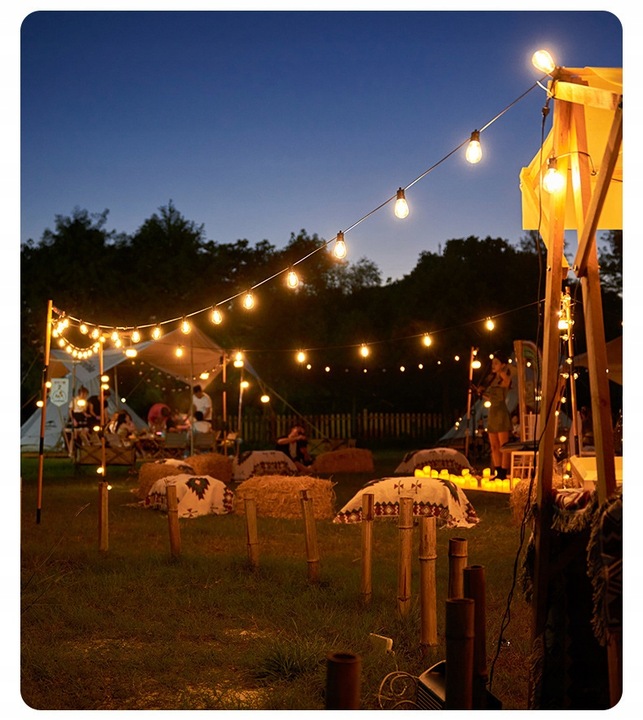 GIRLANDA SOLARNA lampki ogrodowe ŻARÓWKI duże LED