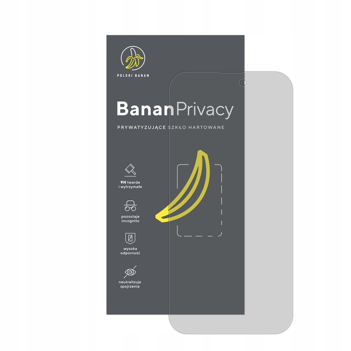 Szkło hartowane prywatyzujące 9H BananPrivacy do Apple iPhone 14 Pro Max