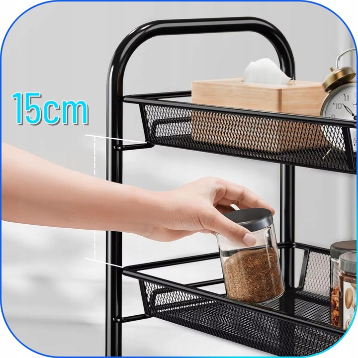 MOBILNY REGAŁ KUCHENNY ŁAZIENKOWY STOLIK NA KÓŁKACH METALOWY WÓZEK 4