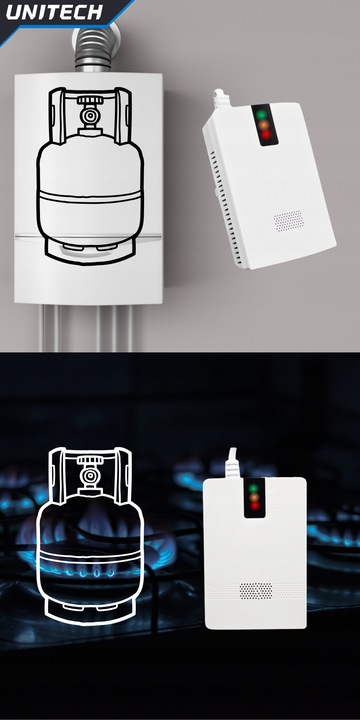 CZUJNIK GAZU ZIEMNEGO LPG METANU GAZÓW PALNYCH PPM ALARM ŚWIETLNY