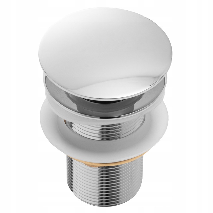 Korek umywalkowy klik klak automatyczny bez przelewu srebrny chrom YOKA