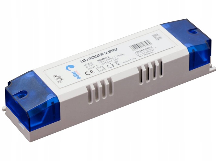 zasilacz CV 12V/60W plastic ze złączem śrubowym z zaślepką