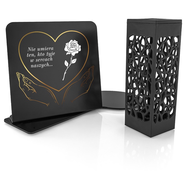 Znicz Solarny Led z Personalizacją na Grób Mamy Taty Babci Dziadka