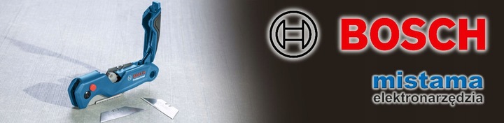 Nóż chowany na ostrza trapezowe BOSCH + 3 ostrza
