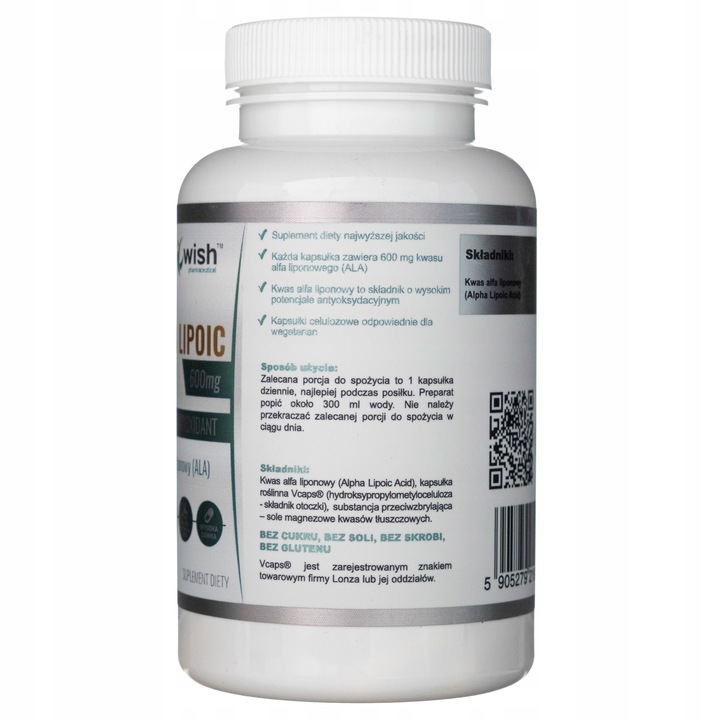 WISH KWAS ALFA LIPONOWY ALA 600 MG - 120 KAPSUŁEK