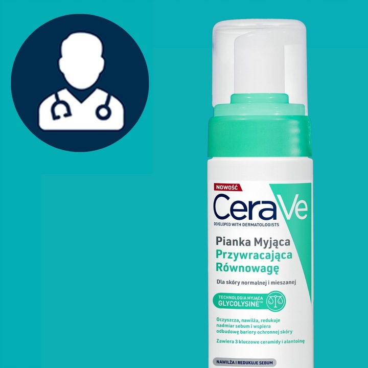 CeraVe Pianka Myjąca Przywracająca Równowagę Skóra Normalna Mieszana 148ml