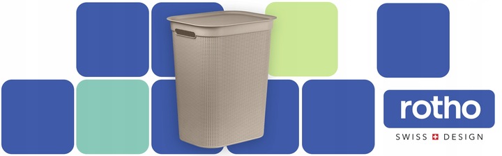 Kosz na pranie bieliznę pojemnik duży z pokrywą organizer Rotho BRISEN 50l