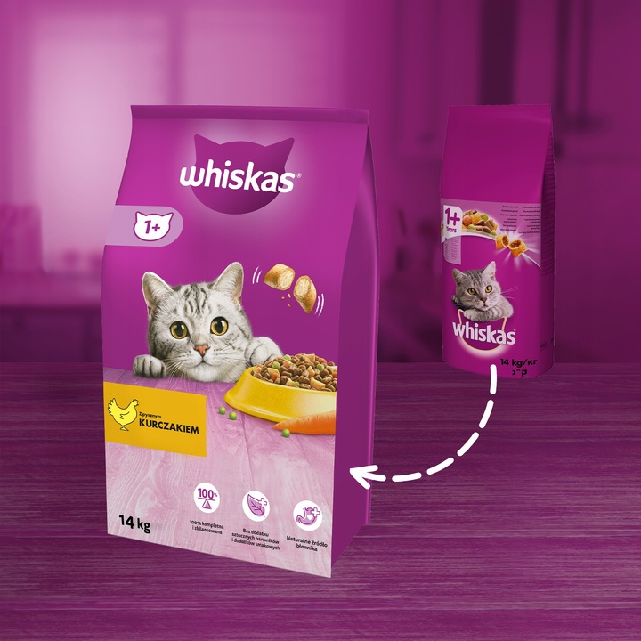 WHISKAS sucha karma dla kota z kurczakiem 14 kg