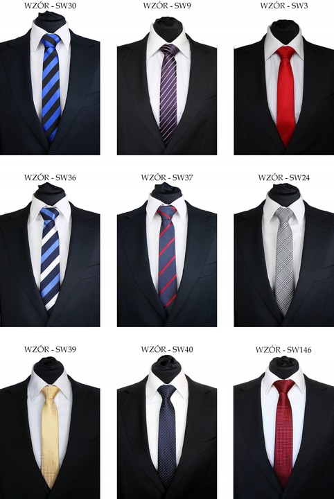 KRAWAT ŚLEDŹ ŚLEDZIK WĄSKI 6 cm - DUŻO WZORÓW