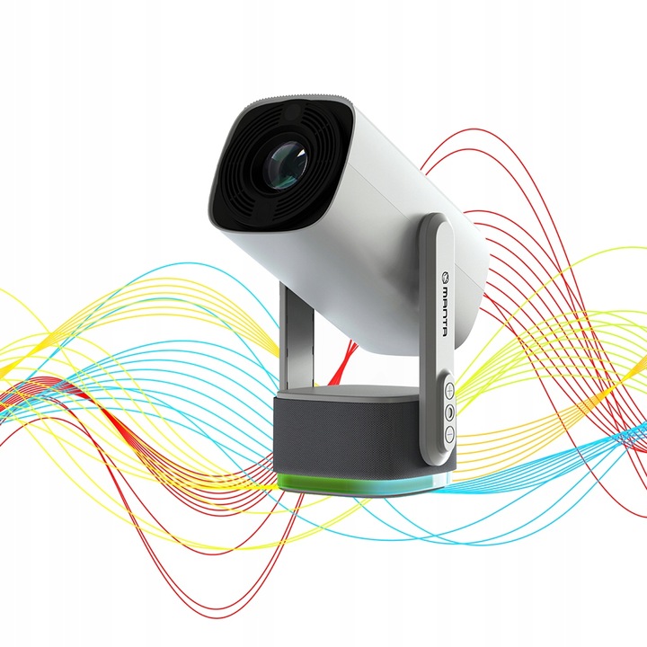 PROJEKTOR RZUTNIK AKUMULATOR PRZENOŚNY OBROTOWY LED MOBILNY SMART TV +HDMI