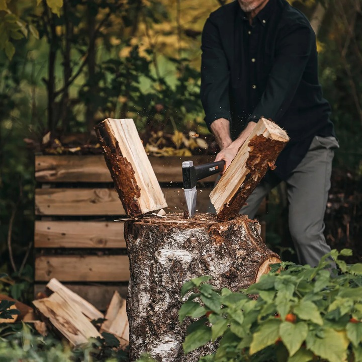 FISKARS X-SERIES X25 MOCNA Siekiera rozłupująca do drewna ostrze XL