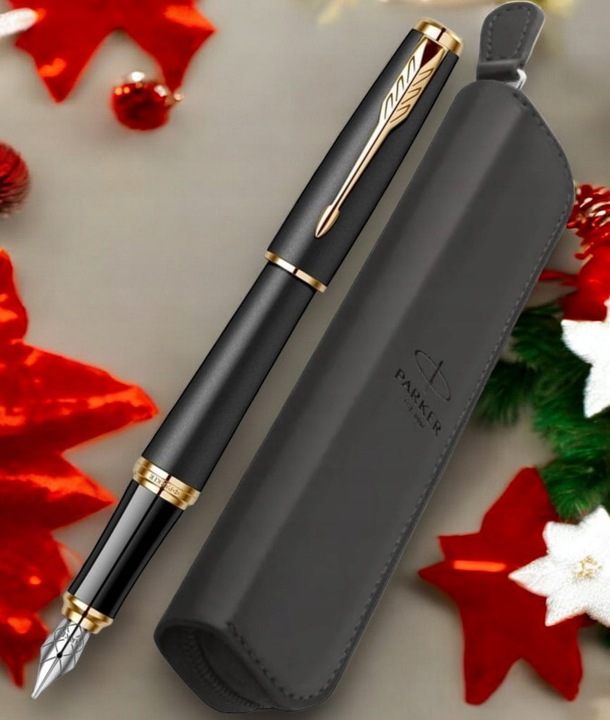 PIÓRO PARKER WIECZNE URBAN CZARNE GT ZŁOCONE z GRAWEREM ETUI PIÓRNIK CZARNY