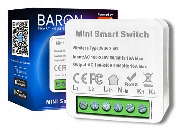 PRZEKAŹNIK MODUŁ PODWÓJNY DWUKANAŁOWY WIFI WŁĄCZNIK GNIAZDKO TUYA