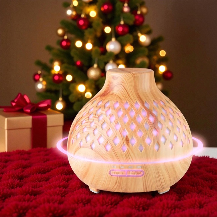 Aroma dyfuzor nawilżacz powietrza light wood 400 ml + timer